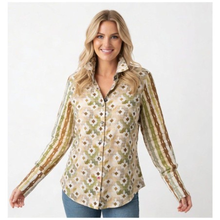 Chemisier Mosaïque Cintré TOM TAILOR – 100% Coton