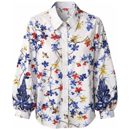 Blouse Florale Brodée K Design | Coton & Dentelle