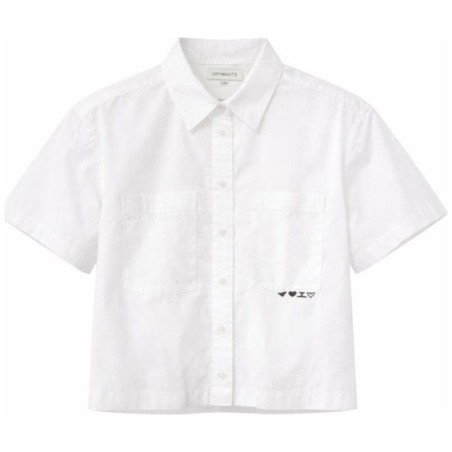 Chemise Boxy Popeline Blanche TOM TAILOR | Manches Courtes