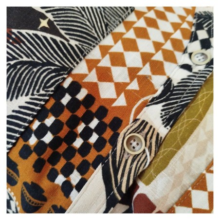 Chemisier Saori Tinta Chocolat - Viscose Lin
