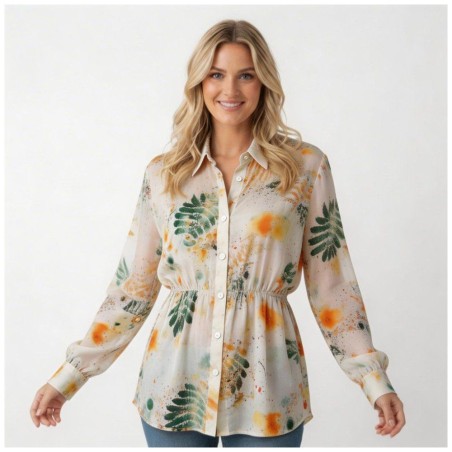 Chemisier Alissa Loose Voile Orange - LA CIBLE ROUGE